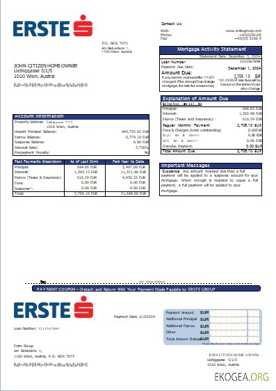 Autriche Erste Group relevé hypothécaire bancaire scr